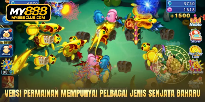 Versi permainan mempunyai pelbagai jenis senjata baharu