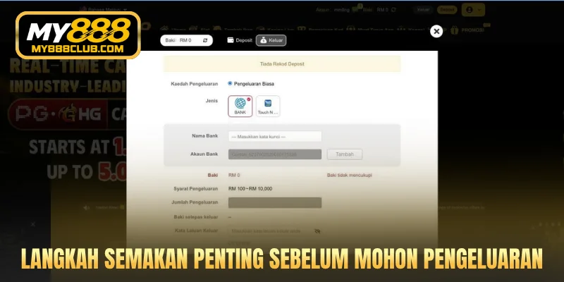 Langkah semakan penting sebelum mohon pengeluaran